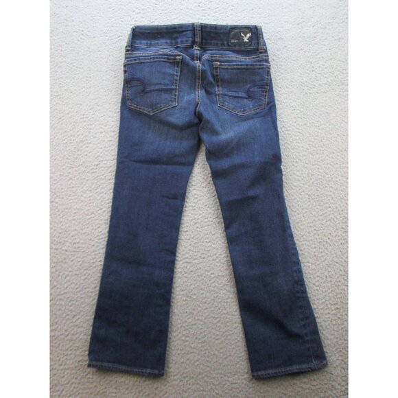 American Eagle Jeans Women's 0 Artist Crop Dark Wash Stretch Blue Pants Denim - Picture 2 of 11